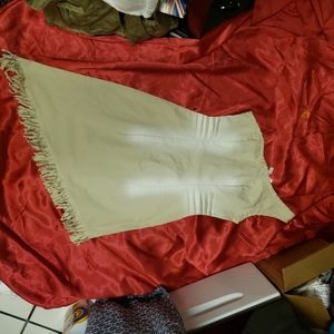 SEDUZIONE DENIM ONE SHOULDER DRESS W/FRINGE HEM/S/NWOT